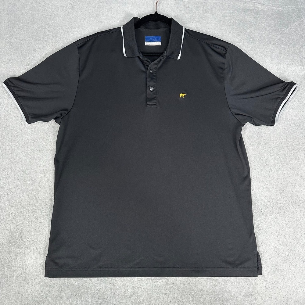 Jack Nicklaus Polo‎ Shirt Men's L Black Golf Staydri Golden Bear Logo Casual